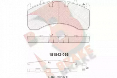 R BRAKE rb1842 -  Комплект тормозных колодок, дисковый тормоз